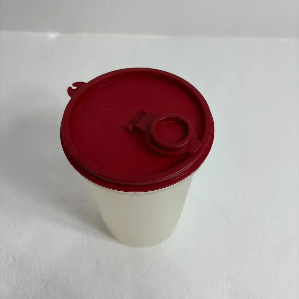 Tupperware #321 Vintage Modular Mate Container with Pour Spout Lid Red